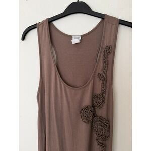 Charming Charlie Sleeveless Tunic Top Embellised  Size L Made USA